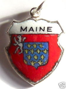 Maine - Crest - Vintage Enamel Travel Shield Charm - Click Image to Close
